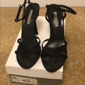 Charles David black satin heels